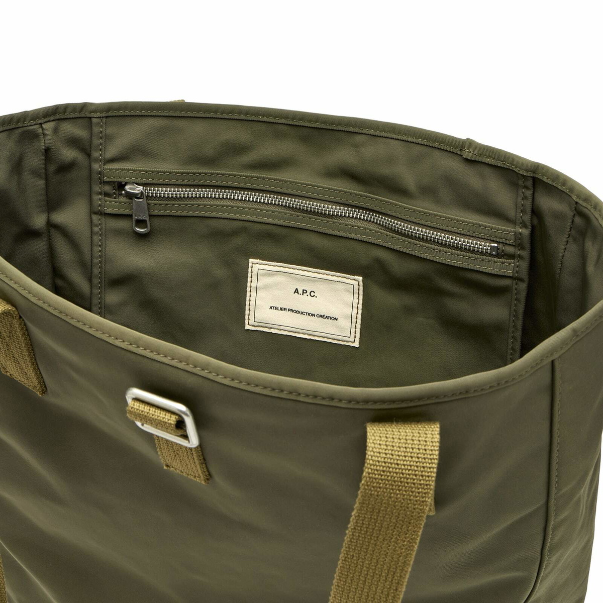 A.P.C. Men's Cabas Archive Tote Bag in Khaki 