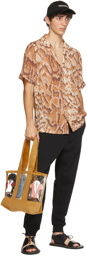 Nanushka Orange & Brown Voile Venci Short Sleeve Shirt