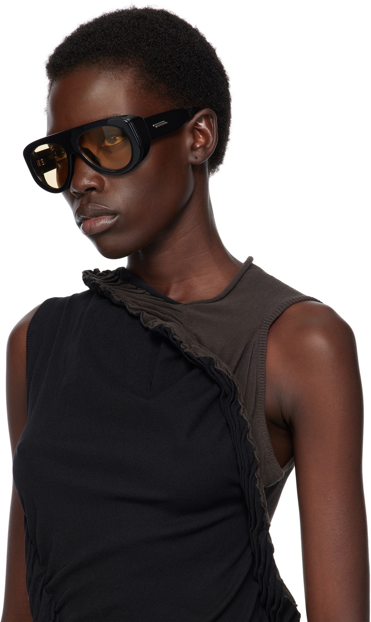 Bottega Veneta Black Osservatorio Aviator Sunglasses Bottega