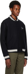 Golden Goose Navy Press-Stud Bomber Jacket