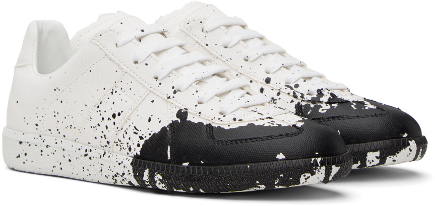 【Maison Margiela】Replica Paint Sneakers White:Black Maison Margiela White & Black Paint Replica Sneakers Maison