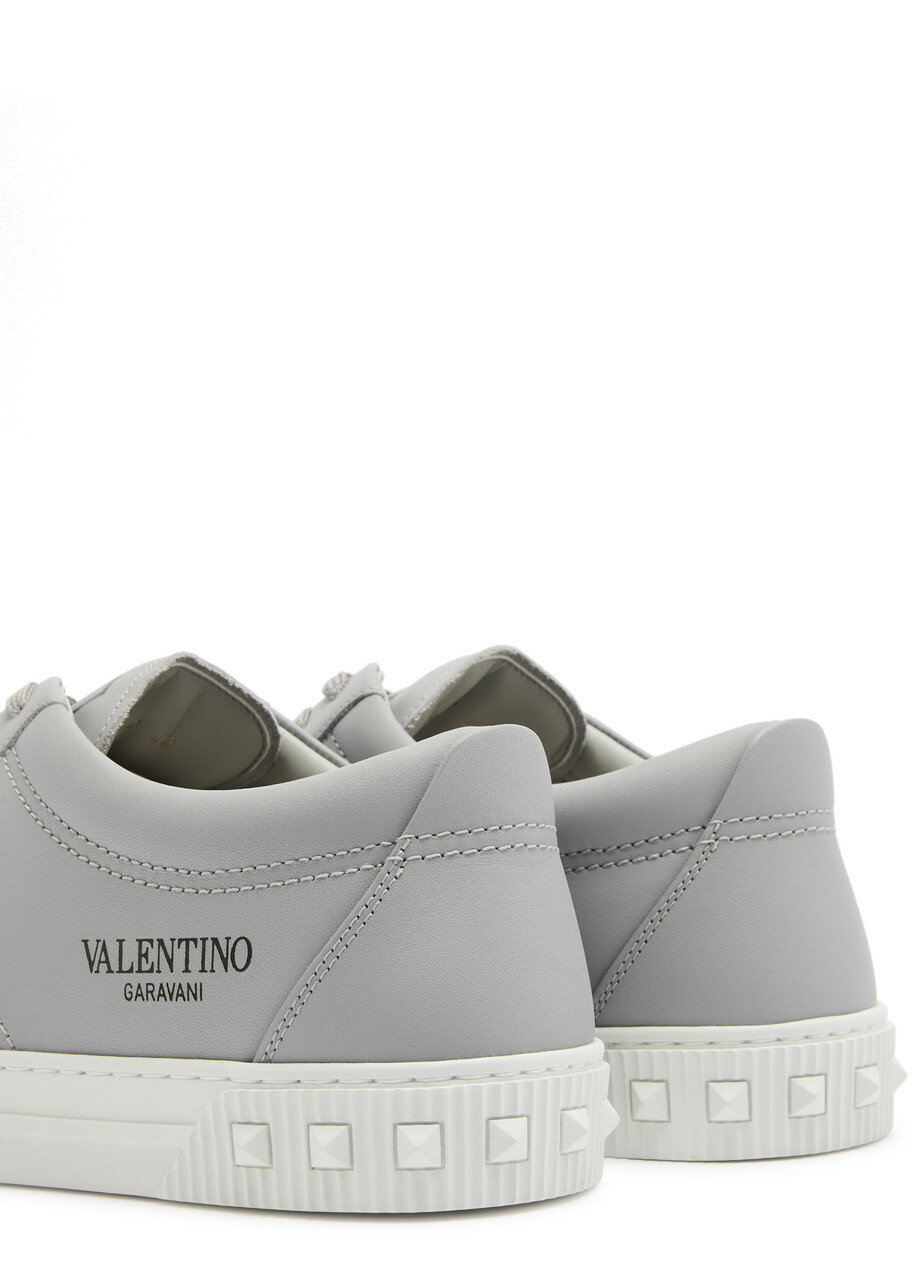 Valentino City Planet Leather Sneakers Grey Valentino