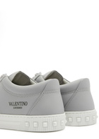 Valentino City Planet Leather Sneakers Grey