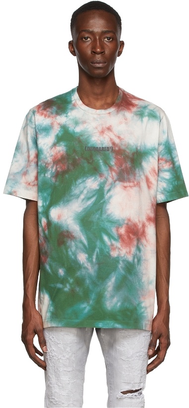 Photo: Dsquared2 Red & Green Tie Dye T-Shirt
