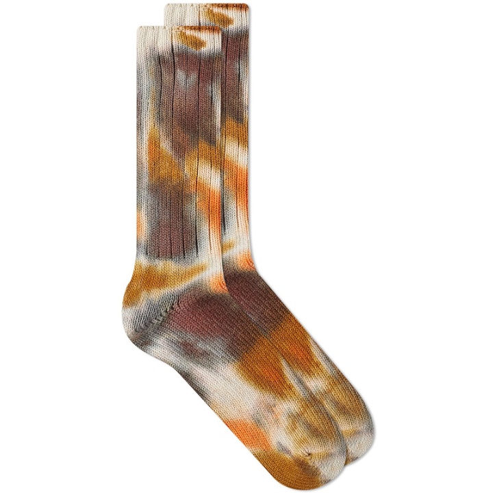 Photo: Anonymous Ism Scatter Dye Crew Sock in Brown