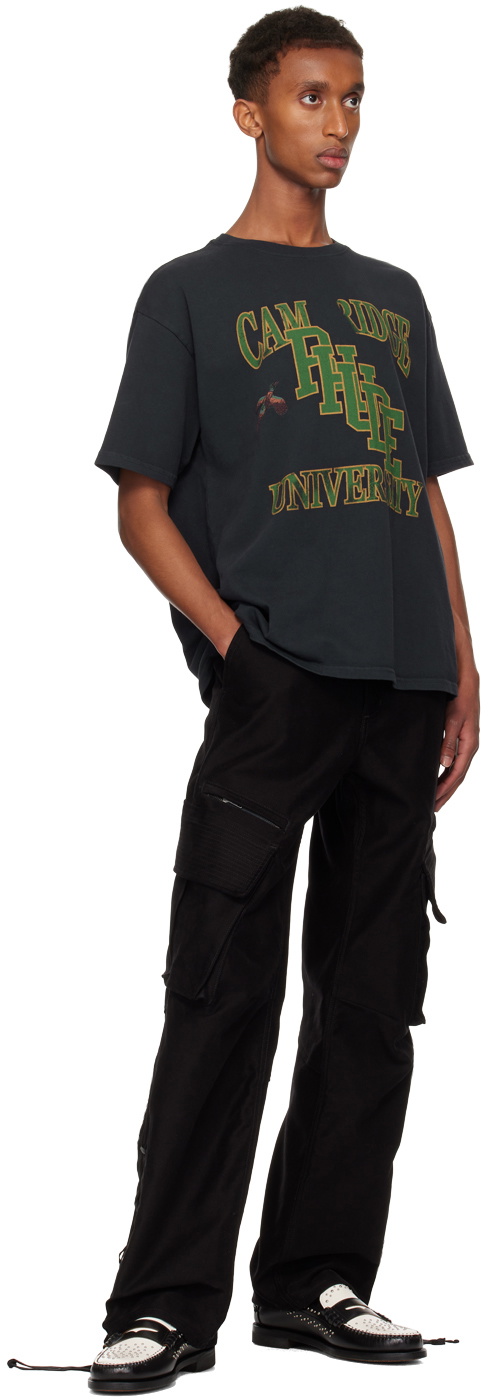 Rhude Black 'Rhude' University T-shirt