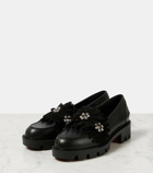 Christian Louboutin Flora Moc embellished leather loafers