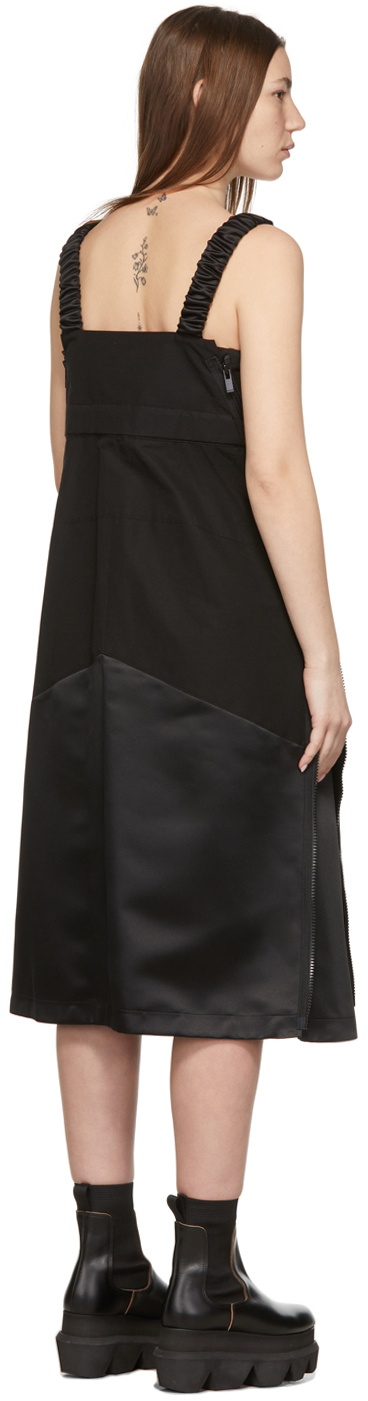 Sacai Black Grosgrain Mix Mid-Length Dress Sacai