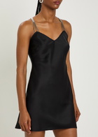 Anna October Ofelia Embellished Satin-crepe Mini Dress Black