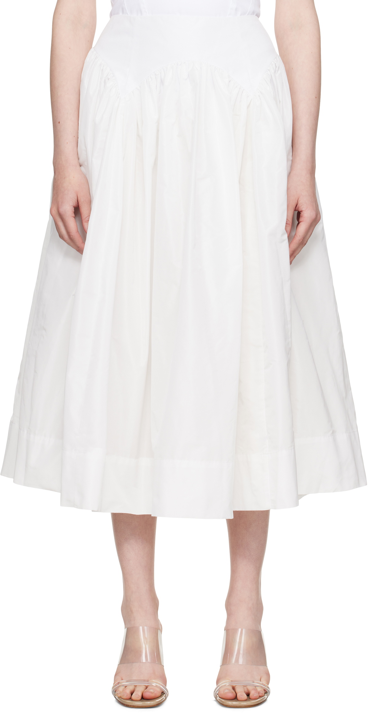 【関税込み】Sandy Liang グリーン Emolga ミディアムスカート Sandy Liang Emolga Skirt - Lime | Garmentory