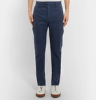 Brunello Cucinelli - Slim-Fit Garment-Dyed Stretch-Cotton Twill Trousers - Navy