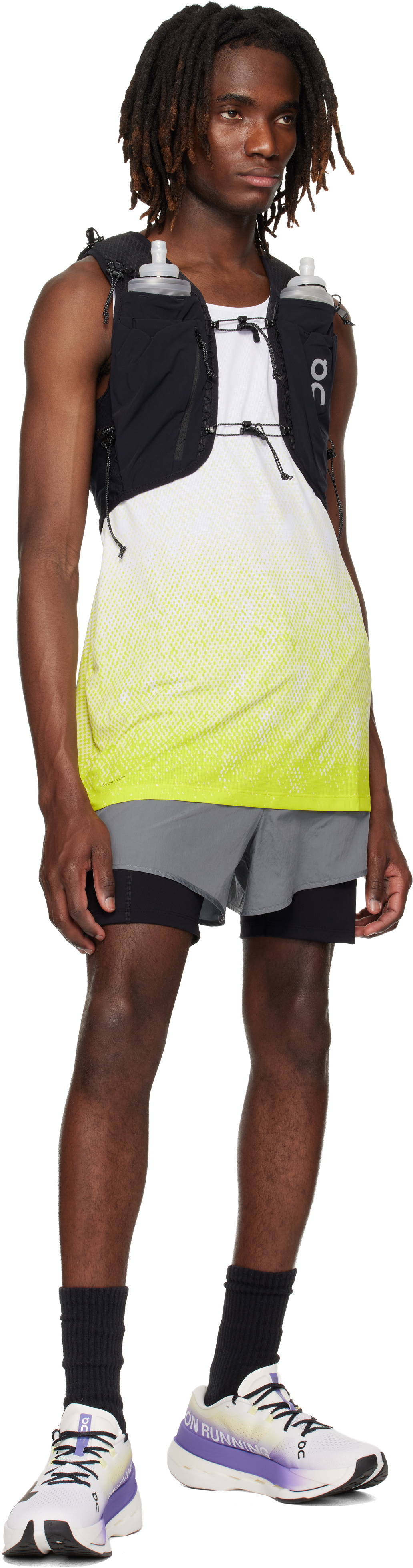 On Gray Performance Volt Running Shorts