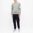 Thom Browne Men's Classic Merino Crew Knit in Light Grey