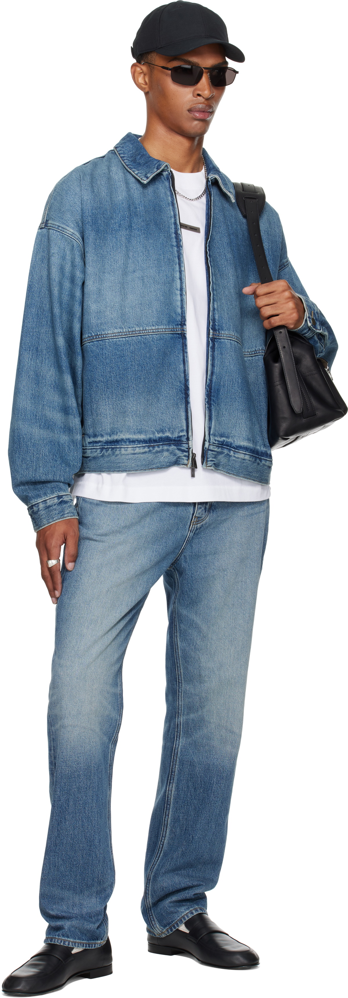 Fear of God ESSENTIALS Blue Denim Trucker Jacket