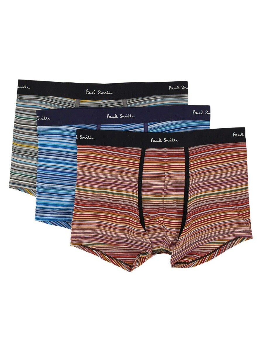 Paul Smith Confezione Da 3 Boxer Uomo A Righe - Jersey Leggero, Elastico In Vita Con Logo