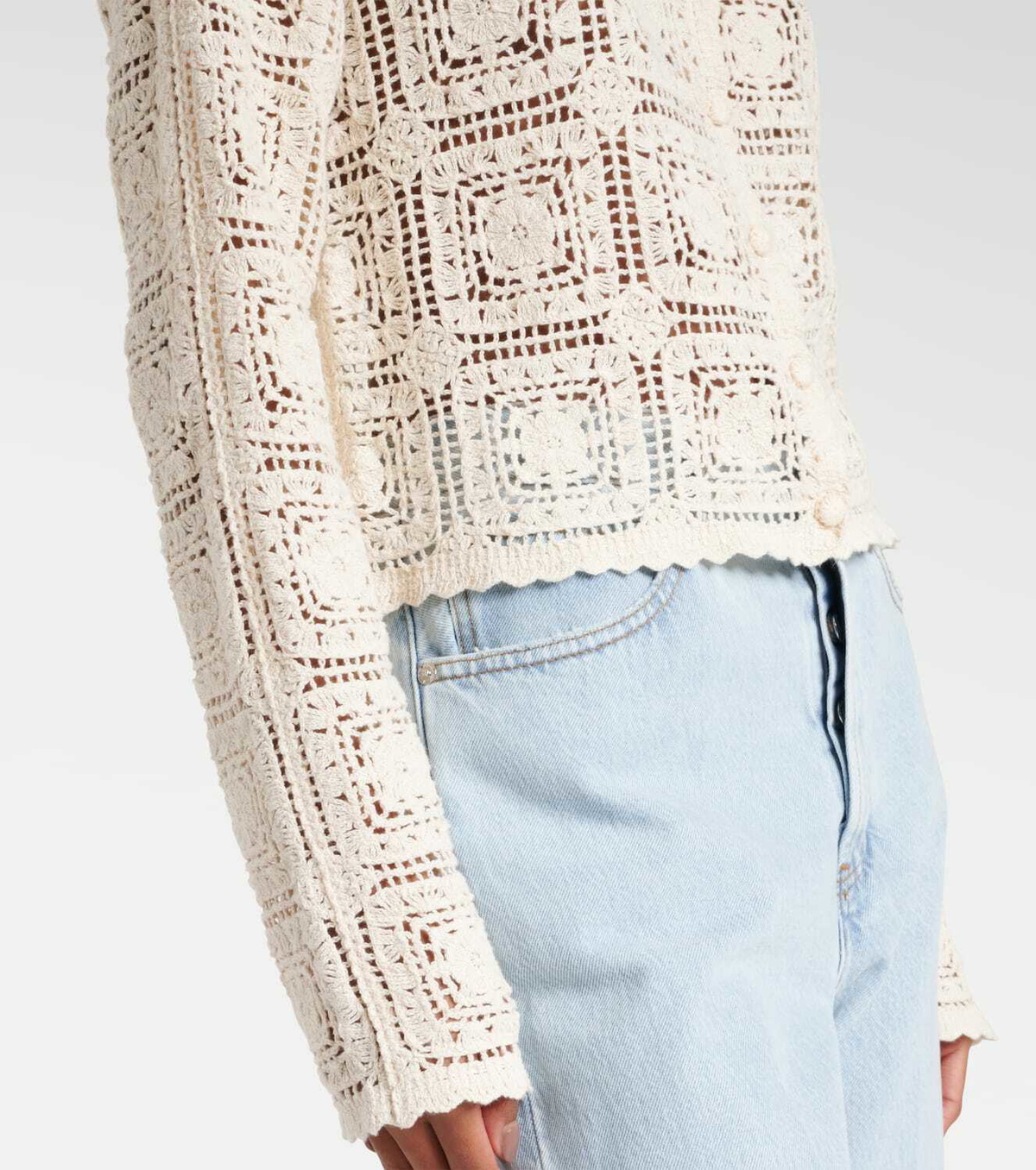 Frame Crochet cotton cardigan