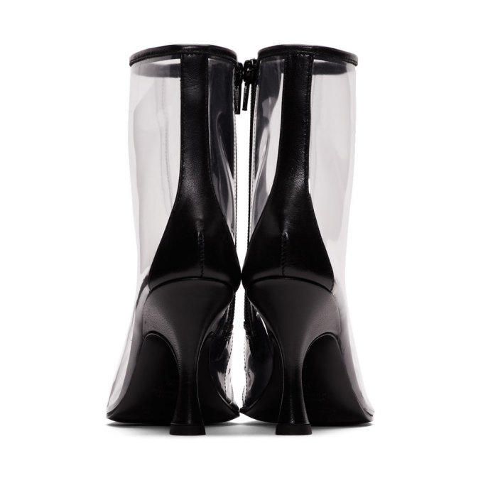 MM6 Maison Margiela Black and Transparent PVC Ankle Boots