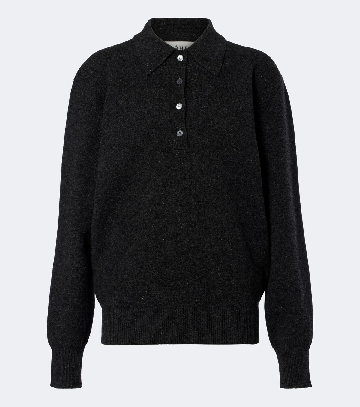 Róhe Wool, cashmere, and silk-blend polo sweater