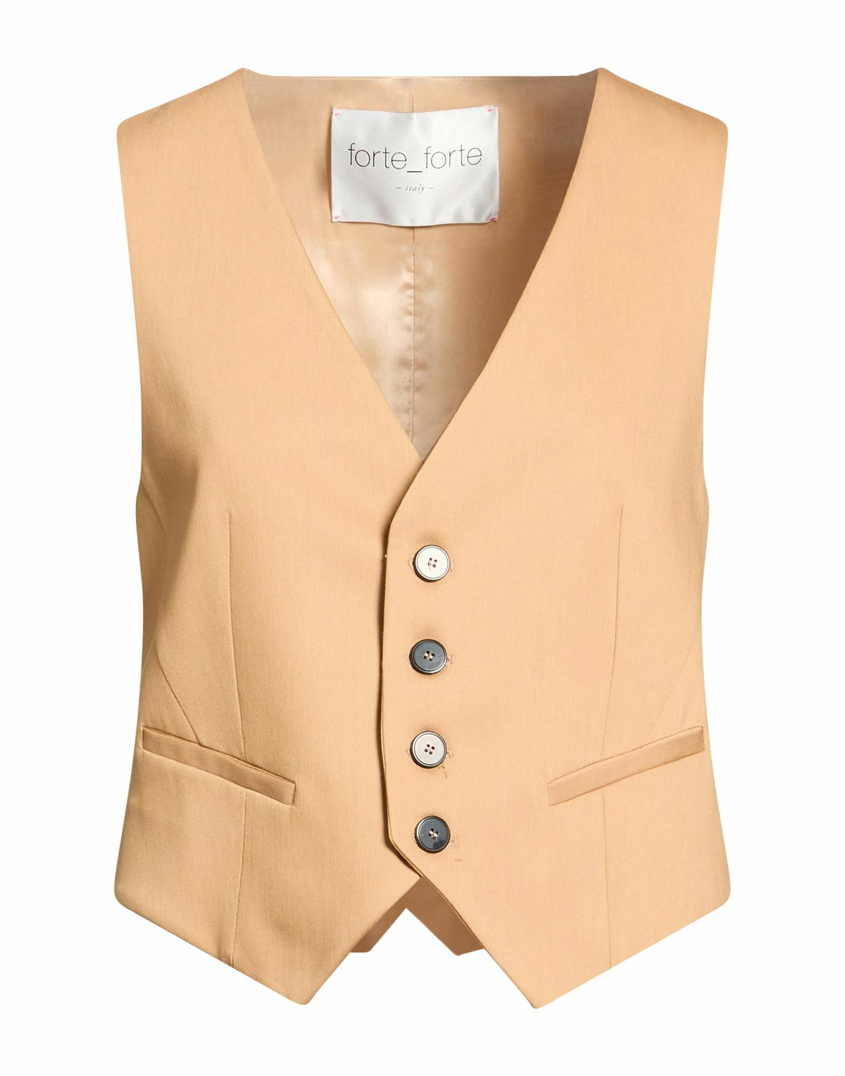 Forte_forte Womens Tailored Vest Camel