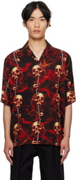 WACKO MARIA Black & Red 56 Tattoo Studio Edition Skull Shirt