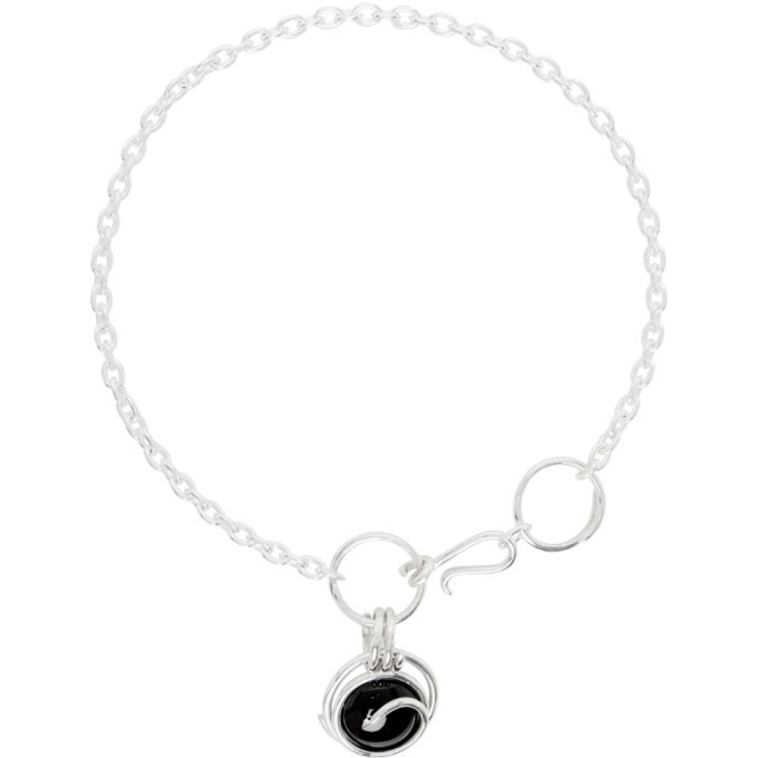 Photo: Sapir Bachar Silver Onyx Spiral Necklace