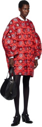 Comme des Garçons Red Polyester Jacquard Quilted Jacket