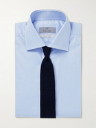 Canali - Slim-Fit Cutaway-Collar Puppytooth Cotton and Lyocell-Blend Shirt - Blue