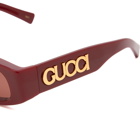 Gucci Women's Eyewear GG1771S Sunglasses in Burgundy/Brown 