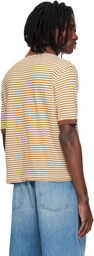 Marni Yellow Striped Linen Blend Polo