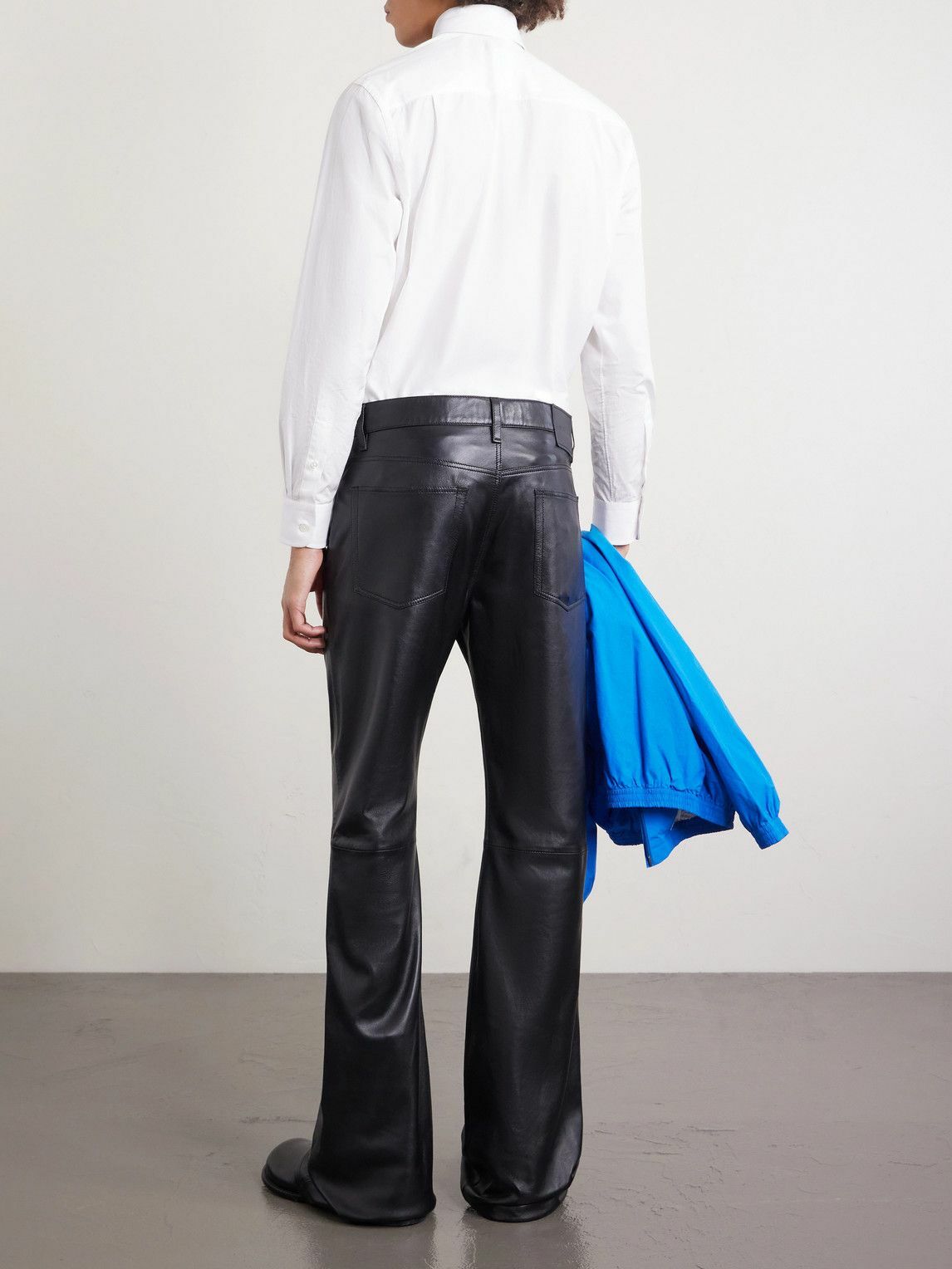 Acne Studios - Flared Panelled Leather Trousers - Black