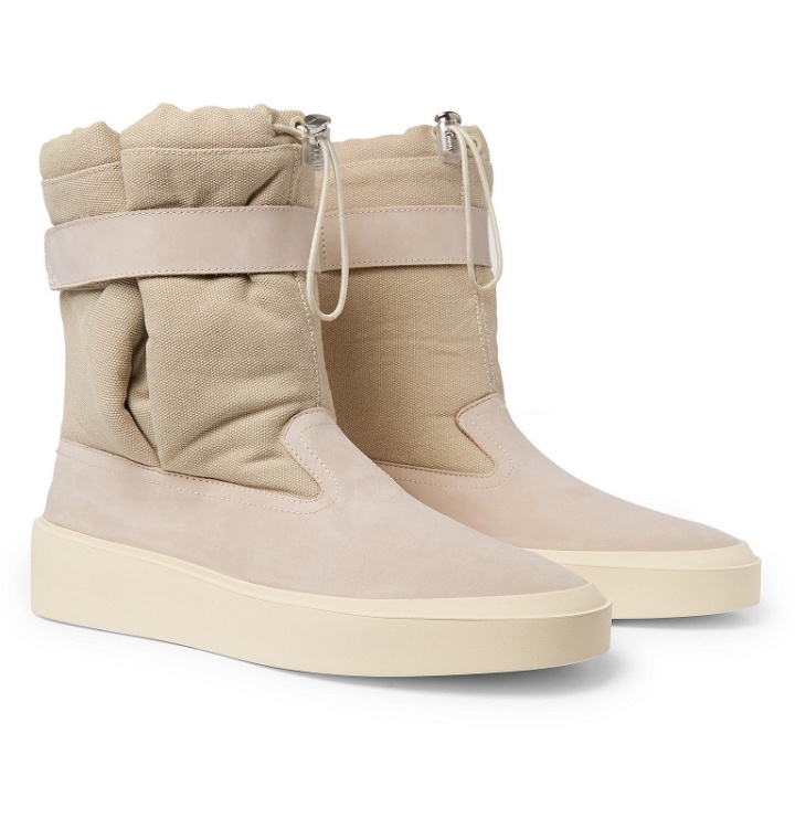 Photo: Fear of God - Suede and Canvas High-Top Sneakers - Neutrals