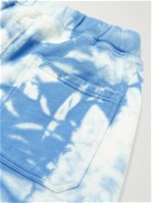 Sunspel - Straight-Leg Tie-Dyed Cotton-Jersey Shorts - Blue
