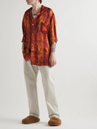 Acne Studios - Camp Collar Printed Satin Shirt - Red