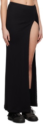 J6 Black Rib Maxi Skirt