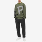 A.P.C. Men's All Over Logo Crew Knit in Khaki