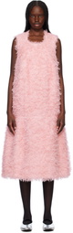 Comme des Garçons Pink Sleeveless Faux-Fur Midi Dress