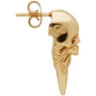 Emanuele Bicocchi Gold Single Skull Stud Earring