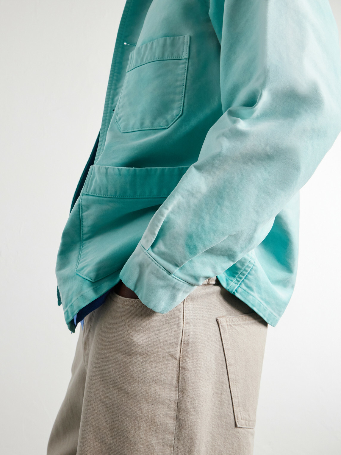 Auralee - Garment-Dyed Cotton-Moleskin Blouson Jacket - Blue