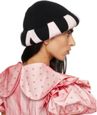 Chopova Lowena Black & Pink Cribbage Cross Beanie