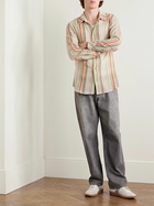 God's True Cashmere - Ruler Striped Recycled-Cashmere and Wool-Blend Gauze Shirt - Neutrals
