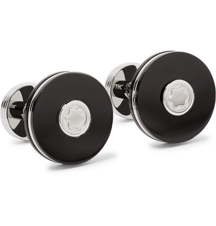 Photo: Montblanc - Pix Stainless Steel and Resin Cufflinks - Black