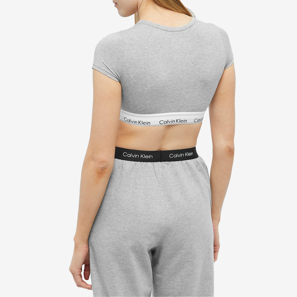 Calvin Klein T Shirt Bralette in Grey