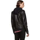 Saint Laurent Black Classic Leather Motorcycle Jacket