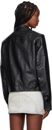 MM6 Maison Margiela Black Light Sport Leather Jacket