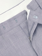 Mr P. - Straight-Leg Pleated Wool, Silk and Linen-Blend Suit Trousers - Purple