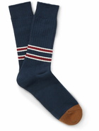 Anonymous ism - Striped Ribbed Cotton-Blend Socks