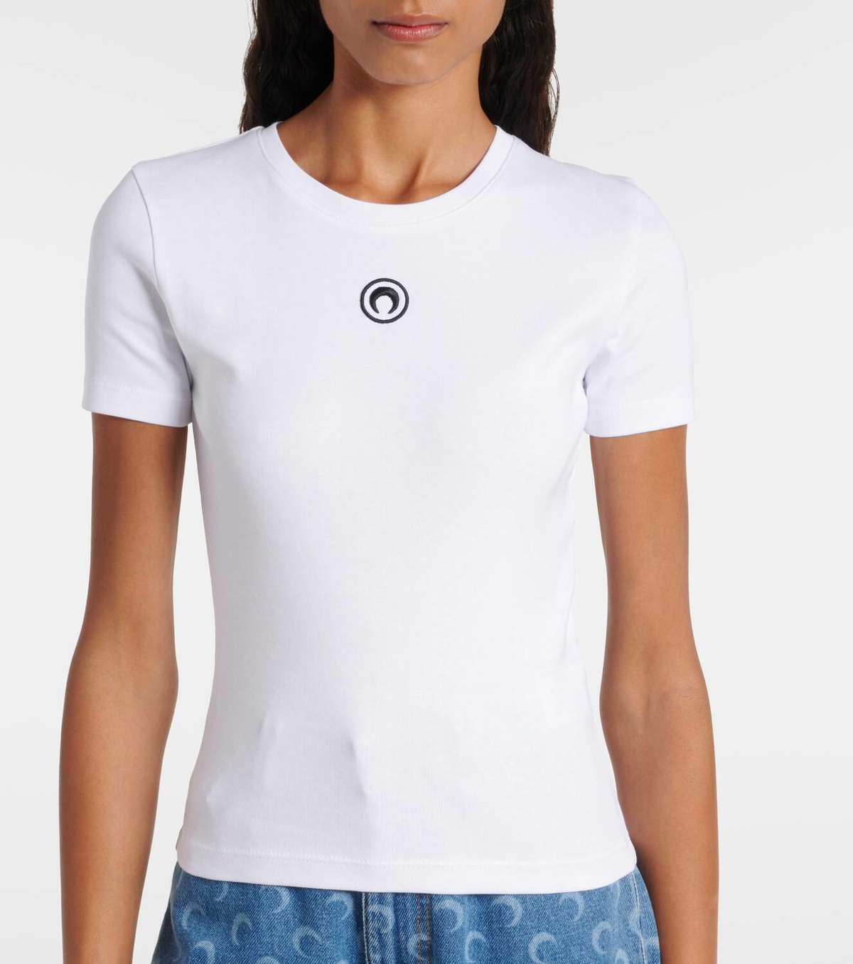 Marine Serre Men's Shirt in Jersey White