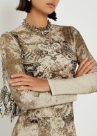 Jean Paul Gaultier Printed Ribbed Stretch-cotton Midi Dress Multicoloured