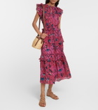 Ulla Johnson Josette tiered cotton-blend midi skirt
