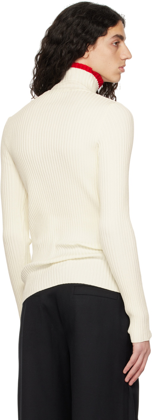 ANDREĀDAMO Off-White Striped Turtleneck